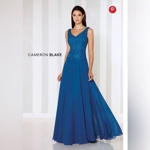 Cameron Blake evening gown, size 20, Persian Blue, NWT.